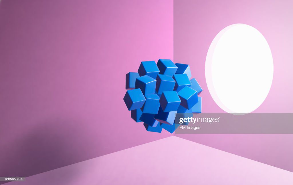 cluster of cubes - cubo fotografías e imágenes de stock