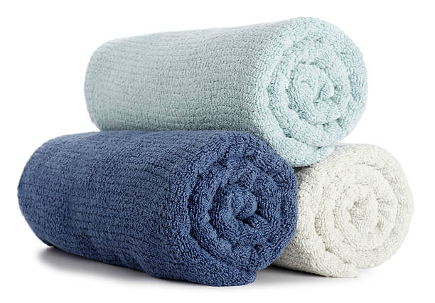 rollo toallas de baño - toalla fotografías e imágenes de stock